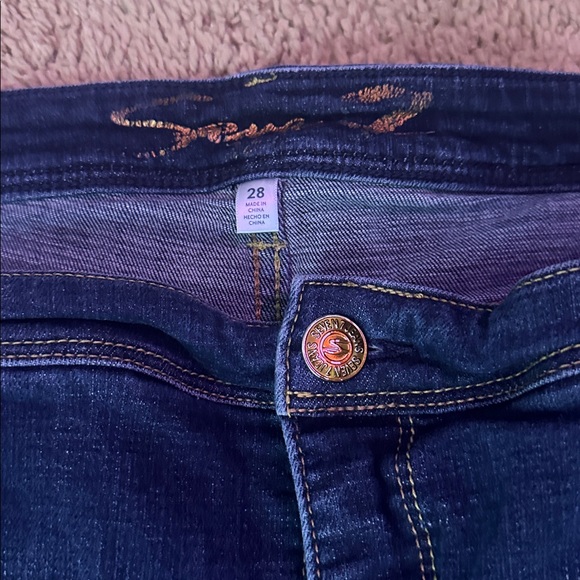 Seven7 Dark Blue Flare Jeans Size 28 - Picture 4 of 5